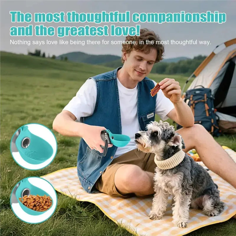 Stainless Steel Water Bottle Outdoor Dog Walking Folding Portable Water Cup with Lanyard Hook Leakproof Dog Water Drink Bottle Dog Accessories