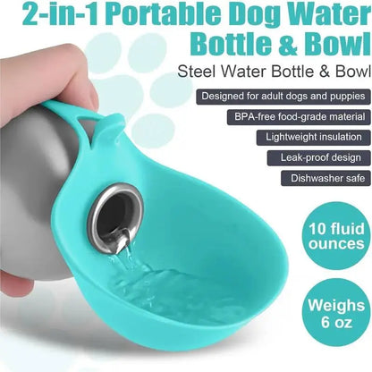 Stainless Steel Water Bottle Outdoor Dog Walking Folding Portable Water Cup with Lanyard Hook Leakproof Dog Water Drink Bottle Dog Accessories