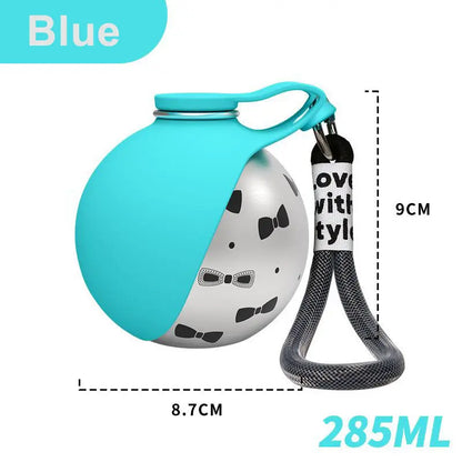 Stainless Steel Water Bottle Outdoor Dog Walking Folding Portable Water Cup with Lanyard Hook Leakproof Dog Water Drink Bottle Dog Accessories